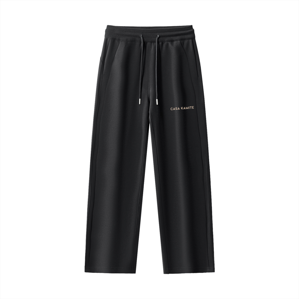 Pantalon de survêtement à cordon de serrage et coupe droite